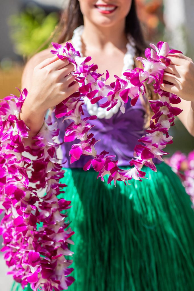 Rock A Hula orchid lei